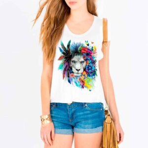 Remera Modal Lion Flowers